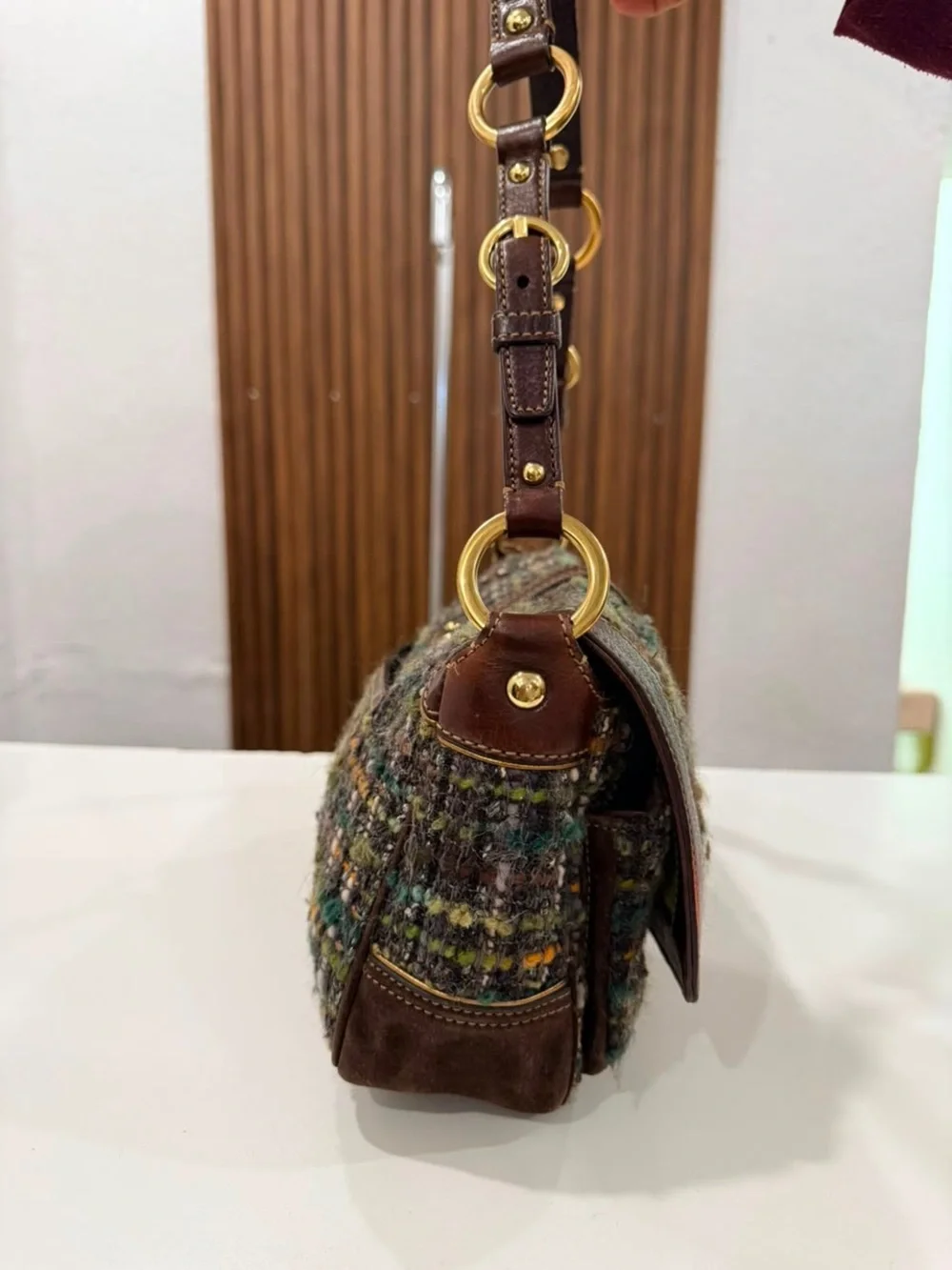RARE Vintage Coach Leather Tweed Soho Multicolor Shoulder Bag Purse Y2K #8F18